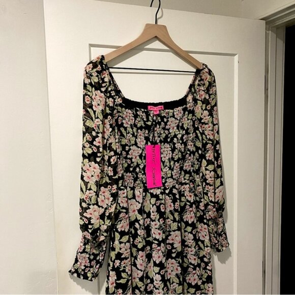Betsey Johnson Floral Smocked Midi Dress XXL - Picture 5 of 5